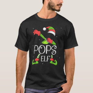 Pops Elf Dabbing Santa Claus Xmas For Family Chris T-Shirt