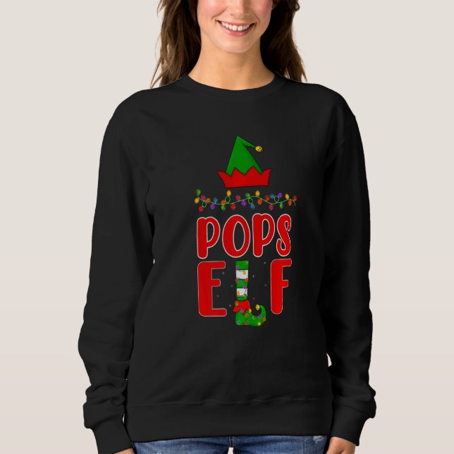 Pops Elf Matching Family Lighting Christmas Sweatshirt (Front)