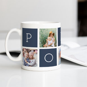 Pops   Grandfather 5 Photo Collage Coffee Mug