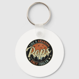 Pops Like A Grandpa Only Cooler Vintage Retro Fath Key Ring