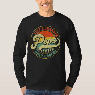 Pops Like A Grandpa Only Cooler Vintage Retro Fath T-Shirt