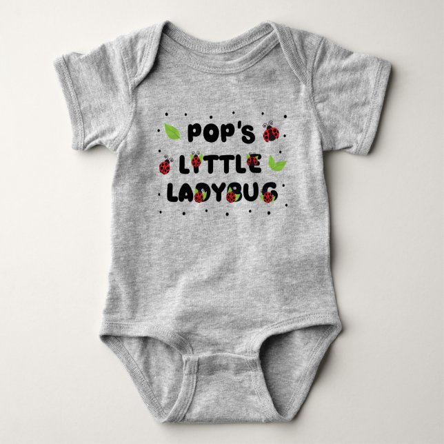Pop's Little Ladybug - Cute  Baby Bodysuit (Front)
