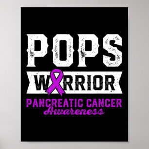 Pops of a Warrior Pancreatic Pops Purple Ribbon Su Poster
