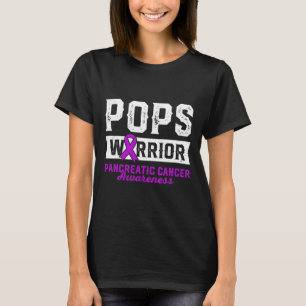 Pops of a Warrior Pancreatic Pops Purple Ribbon Su T-Shirt