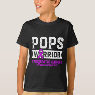 Pops of a Warrior Pancreatic Pops Purple Ribbon Su T-Shirt