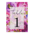 Pops of Pink & Purple Vibrant Floral Table Number