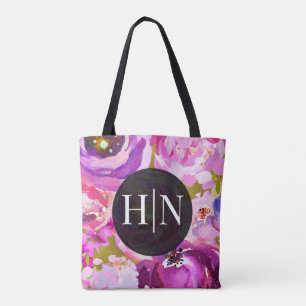 Pops of Pink & Purple Vibrant Floral Tote Bag