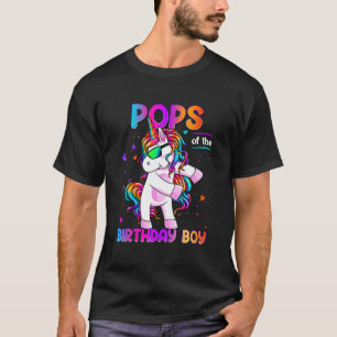 Pops of the Birthday Boy Dabbing Unicorn Party 1 T-Shirt