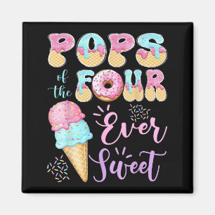 Pops of The Four Ever Sweet Ice Cream 4th Birthday Magnet