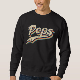 Pops Vintage Retro 70's 80's Style Father's Day Gr Sweatshirt