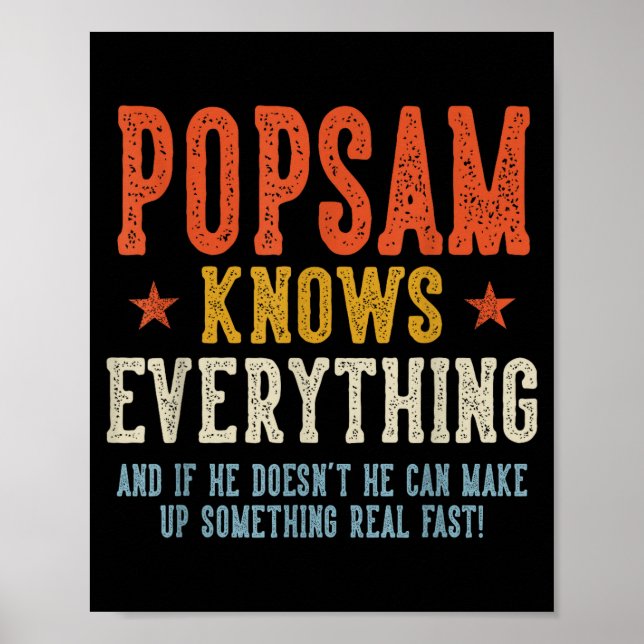 Popsam knows everything father's day retro vintage poster (Front)