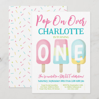 Popsicle 1st Birthday Invitation, Pop on Over Invitation