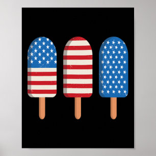 Popsicle American Flag Patriotic 4th Of July Kid S Poster