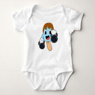 Popsicle at Strength training with Dumbbells Baby Bodysuit
