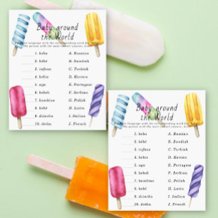 Popsicle baby shower - Baby around the world game