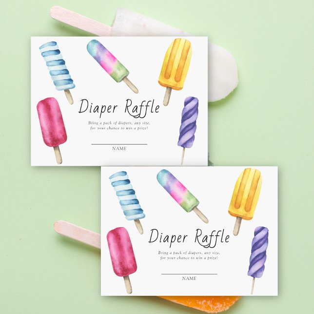 popsicle baby shower diaper raffle enclosure card (Creator Uploaded)
