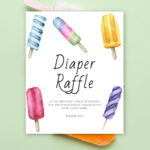 Popsicle baby shower - diaper raffle poster