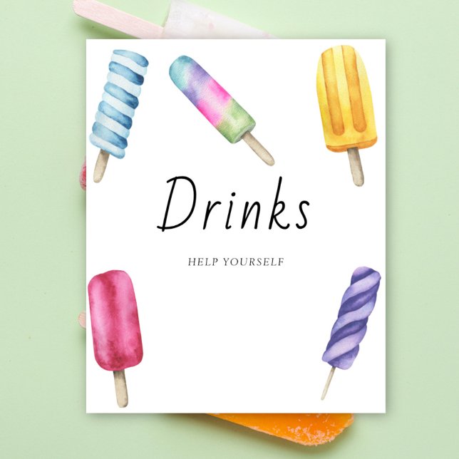 Popsicle baby shower - DRINKS, HELP YOURSELF  Poster (Creator Uploaded)