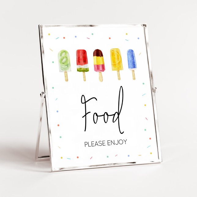 Popsicle Baby Shower Food Poster (Ready to Pop Baby Shower Food Sign)