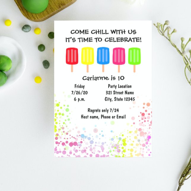 Popsicle Birthday Invitation (Creator Uploaded)