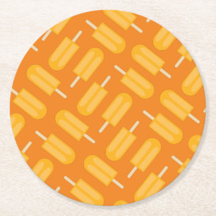 Popsicle Birthday Party Round Paper Coaster