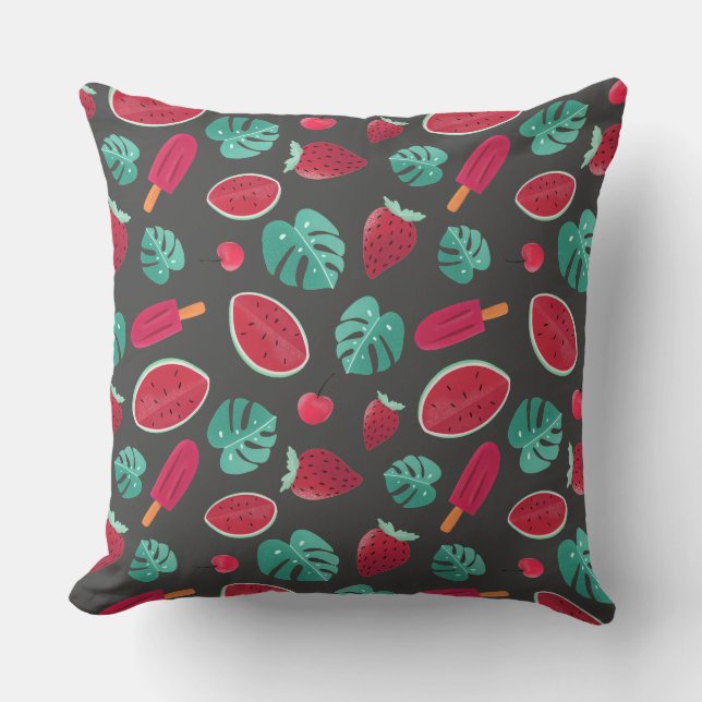 Popsicle, Cherry, Strawberry & Watermelon Cushion (Front)