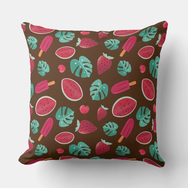Popsicle, Cherry, Strawberry & Watermelon Cushion (Front)