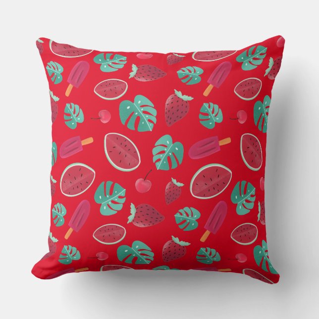 Popsicle, Cherry, Strawberry & Watermelon Cushion (Front)