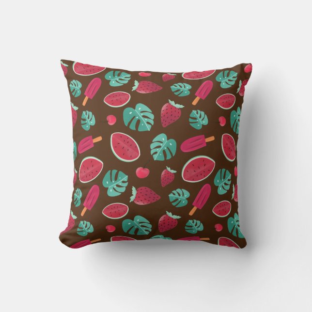 Popsicle, Cherry, Strawberry & Watermelon Cushion (Front)