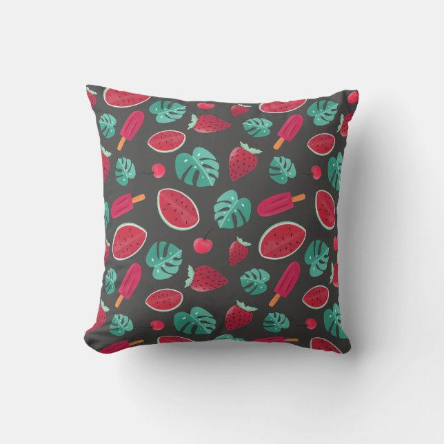 Popsicle, Cherry, Strawberry & Watermelon Cushion (Front)