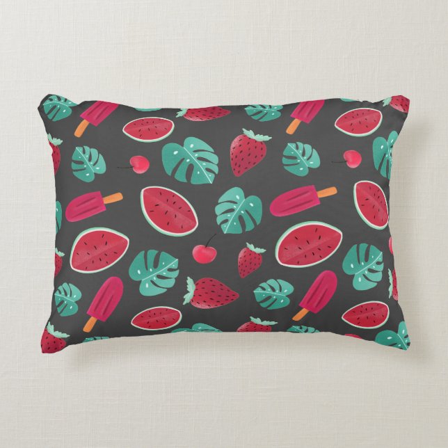 Popsicle, Cherry, Strawberry & Watermelon Decorative Cushion (Front)