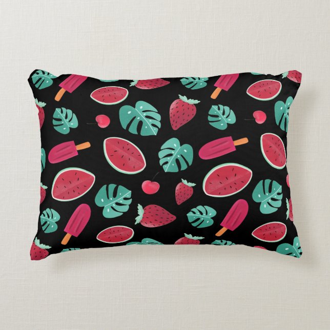 Popsicle, Cherry, Strawberry & Watermelon Decorative Cushion (Front)