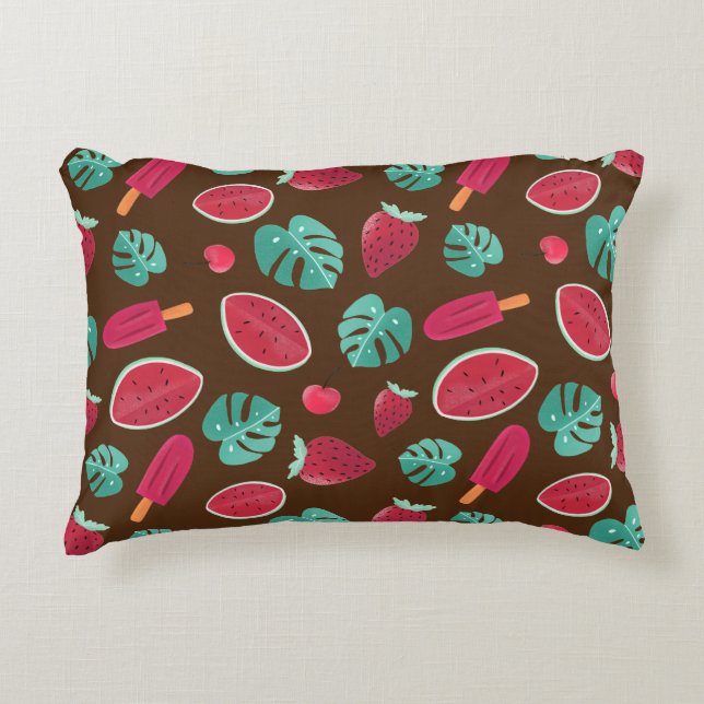 Popsicle, Cherry, Strawberry & Watermelon Decorative Cushion (Front)