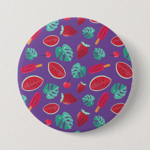 Popsicle, Cherry, Strawberry & Watermelon Leaves 7.5 Cm Round Badge