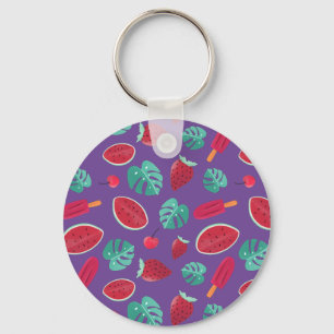 Popsicle, Cherry, Strawberry & Watermelon Leaves Key Ring