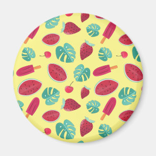 Popsicle, Cherry, Strawberry & Watermelon Leaves Magnet