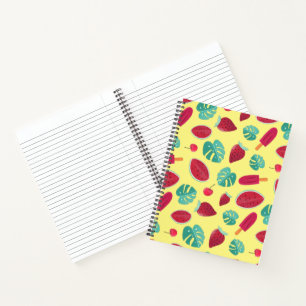 Popsicle, Cherry, Strawberry & Watermelon Leaves Notebook