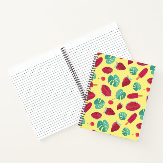 Popsicle, Cherry, Strawberry & Watermelon Leaves Notebook (Inside)