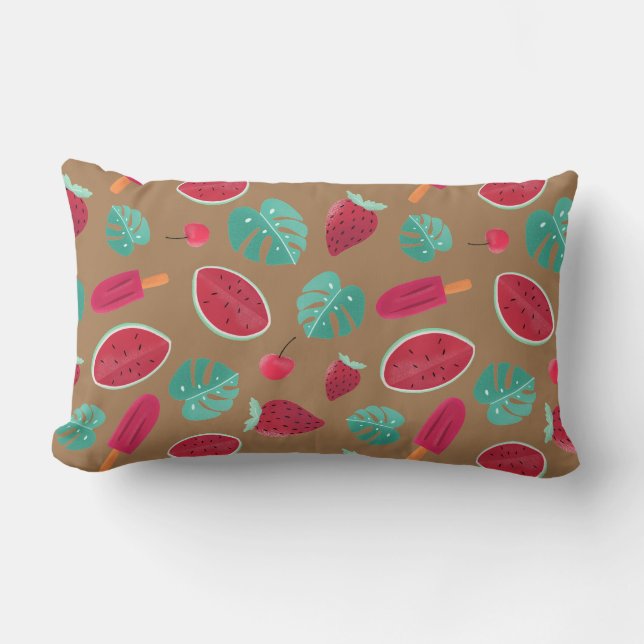 Popsicle, Cherry, Strawberry & Watermelon Lumbar Cushion (Front)