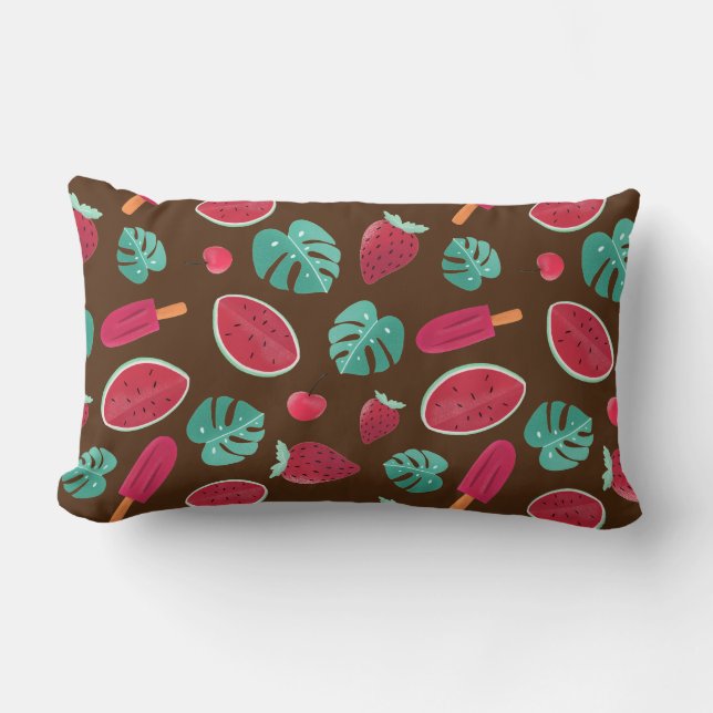 Popsicle, Cherry, Strawberry & Watermelon Lumbar Cushion (Front)