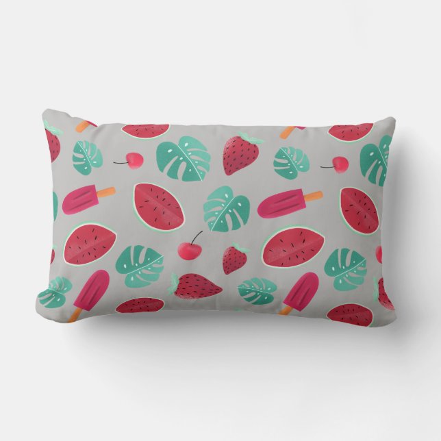 Popsicle, Cherry, Strawberry & Watermelon Lumbar Cushion (Front)