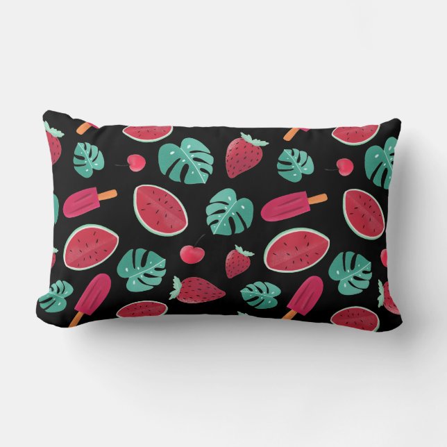 Popsicle, Cherry, Strawberry & Watermelon Lumbar Cushion (Front)