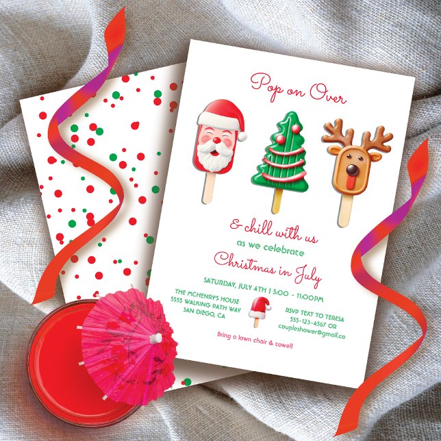 Popsicle Christmas in July Invitation (Creator Uploaded)
