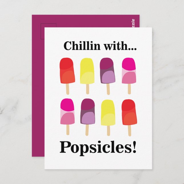 Popsicle Colourful Sweet Summer Postcard (Front/Back)