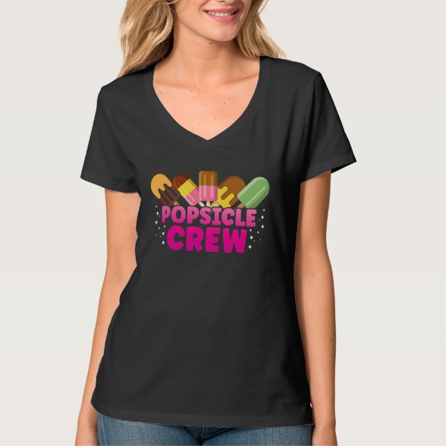 Popsicle Crew Ice Cream Frozen Snack Dessert Beach T-Shirt (Front)