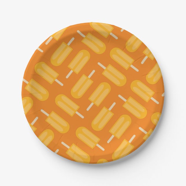 Popsicle Cute Summer 1st Birthday Party Theme Paper Plate (Front)