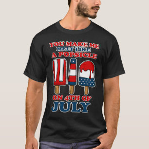 Popsicle Fourth of July USA Flag Independence Day T-Shirt