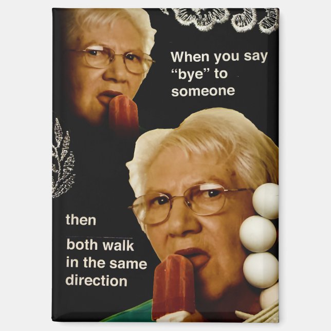 Popsicle Grandma Meme Awkward Goodbyes Funny Memes Magnet (Front)
