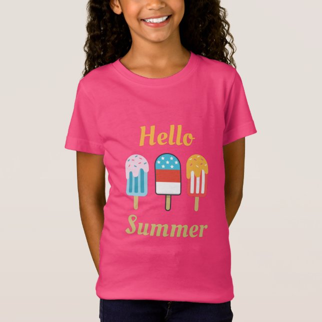 Popsicle Hello Summer  T-Shirt (Front)