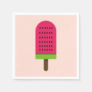 Popsicle ice-block girl's birthday party napkin